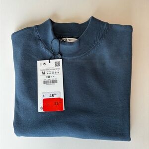 NWT Zara Medium Blue Tee